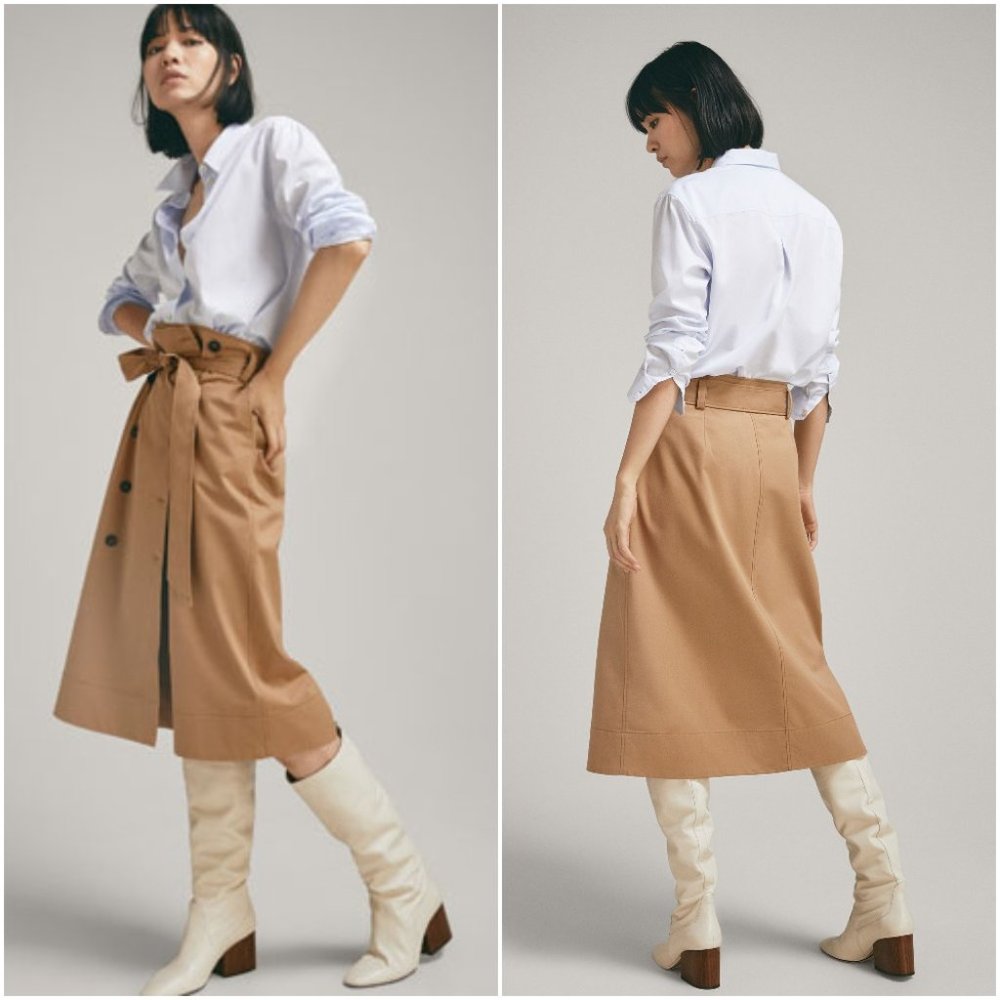 MASSIMO DUTTI DOUBLE BUTTON FRONT SKIRT ~NEW~